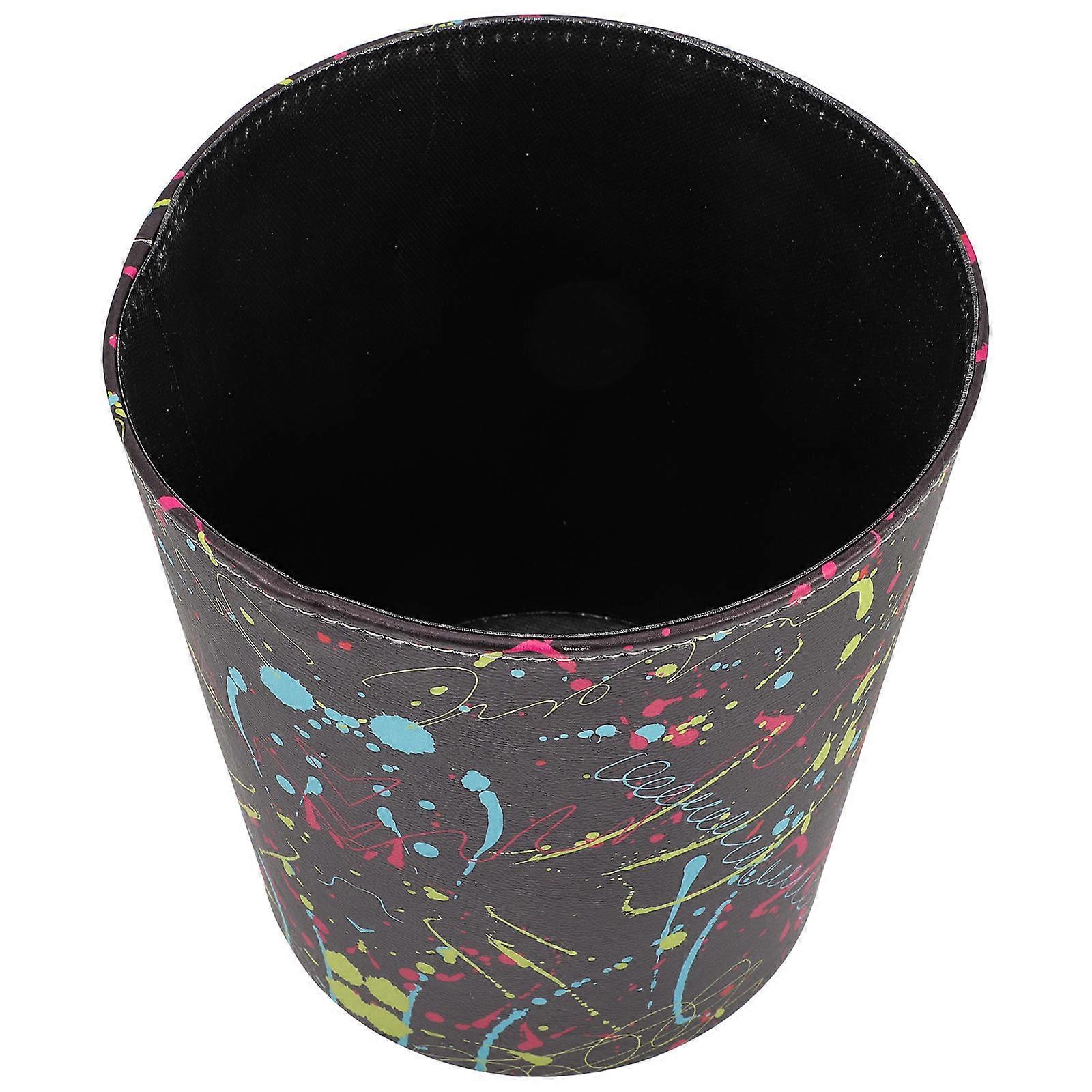 PU Trash Can for Storage Bedroom Waste Container Large Capacity