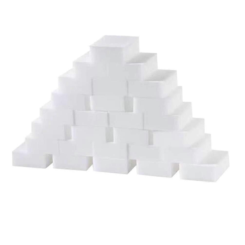 50pcs Kitchen Cleaning Sponge Set  Density White Foam Dishwashing Sponge Block MultiPurpose Use