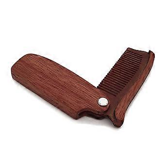Peine de madera plegable para barba, ideal para hombres. Herramienta de aseo para cabello y bigote, antiestática y de tamaño bolsillo.