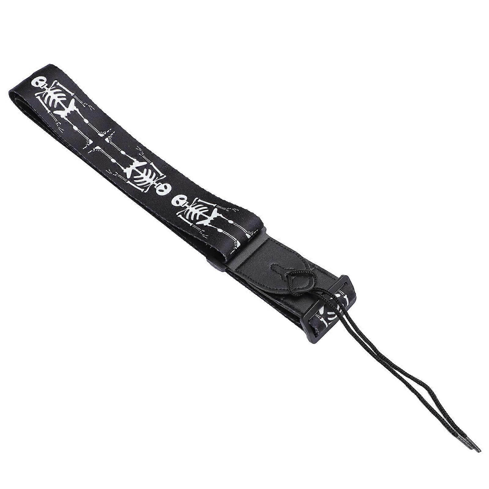 Black Skull Guitar Strap Diagonal Shoulder Strap Durable 1Pcs
