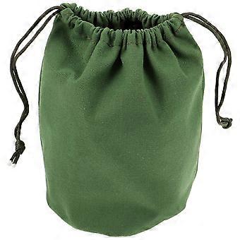 Drawstring Storage Bag for Outdoor Camping Use Green Canvas 1Pcs