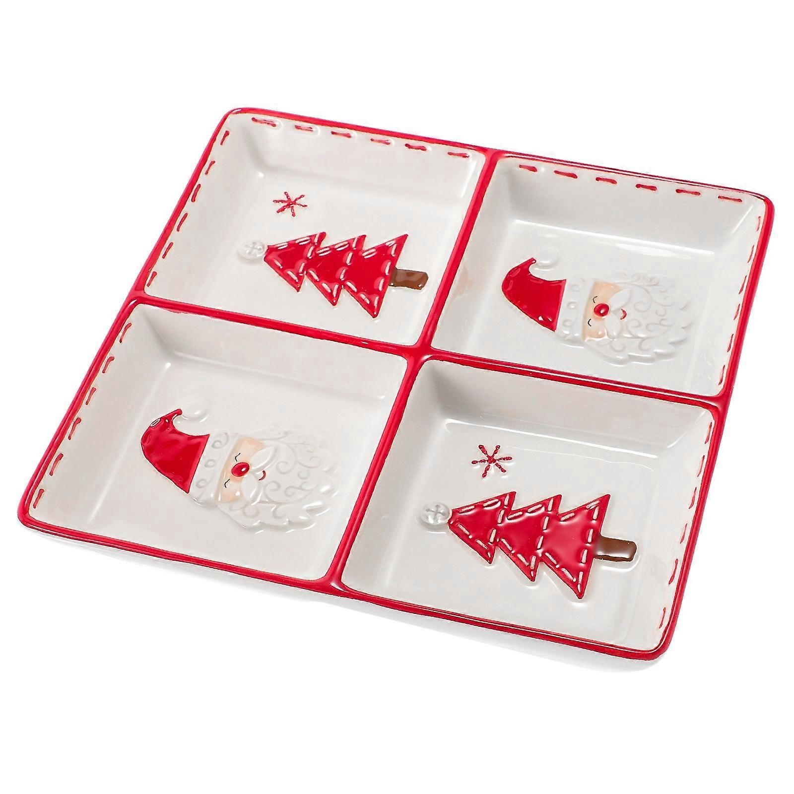 Multi Ceramic Compartment Fruit Plate Function for Snacks Display
