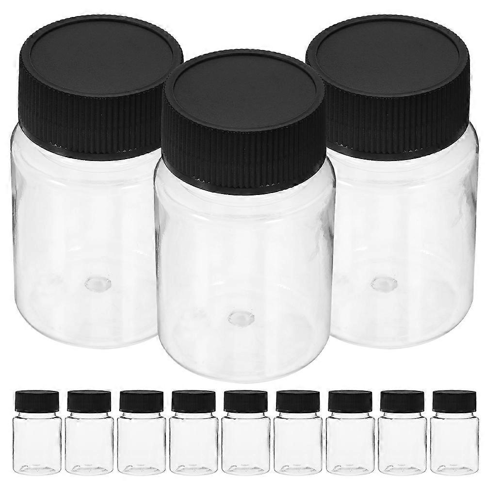 Sample Bottles Screw Cap Clear Plastic for Laboratory Use 12Pcs