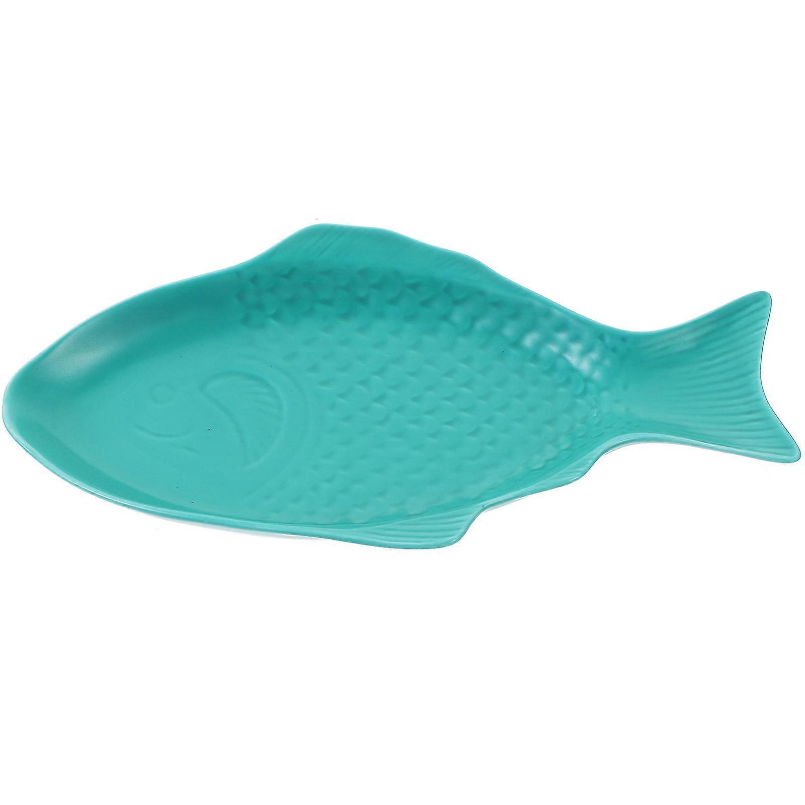 Fish Shaped Dish Ceramic Tableware for Storage 1Pcs Green
