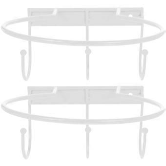 2 pezzi Mensola da parete per palloni da basket, supporto in metallo per calcio, porta palloni multiuso, mensola per palloni, colore bianco