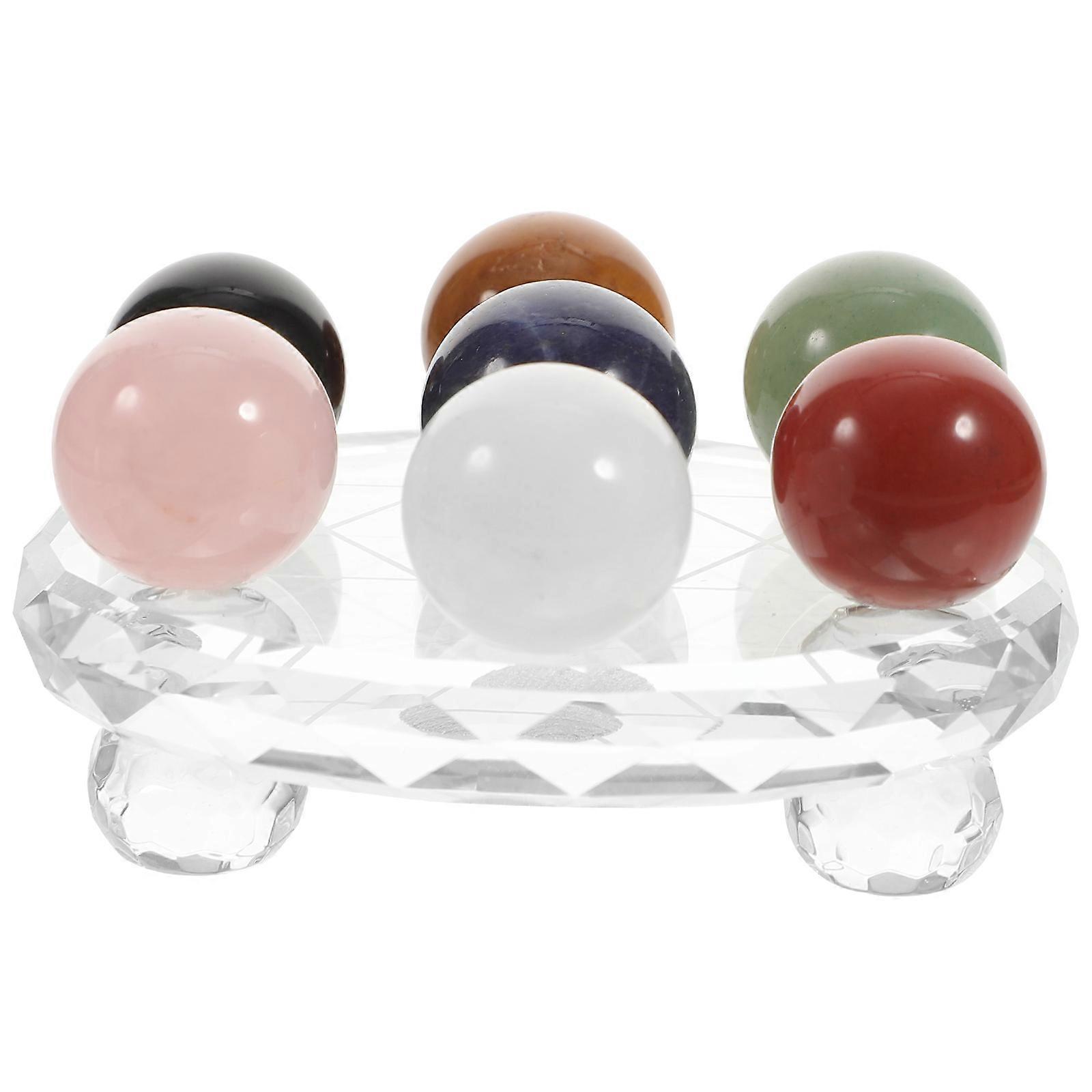 Crystal Ball Statue Seven Crystal Ball Array for Decor Creative Design