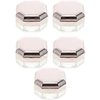 Powder Container for Storage Use 5Pcs Rose Gold Cosmetic Makeup Box