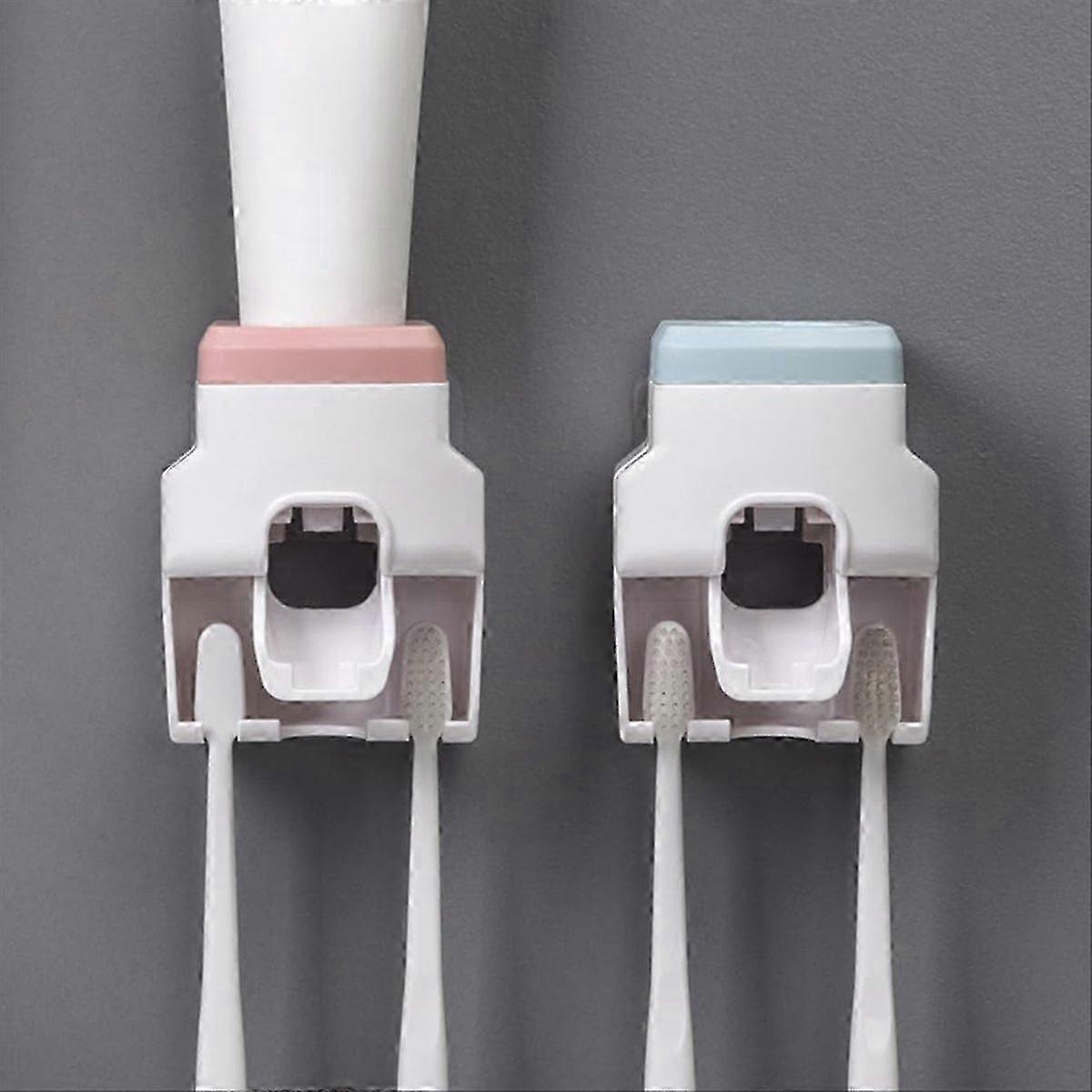 Automatic Toothpaste Squeezer Wall Mounted Punch-Free Rack Blue