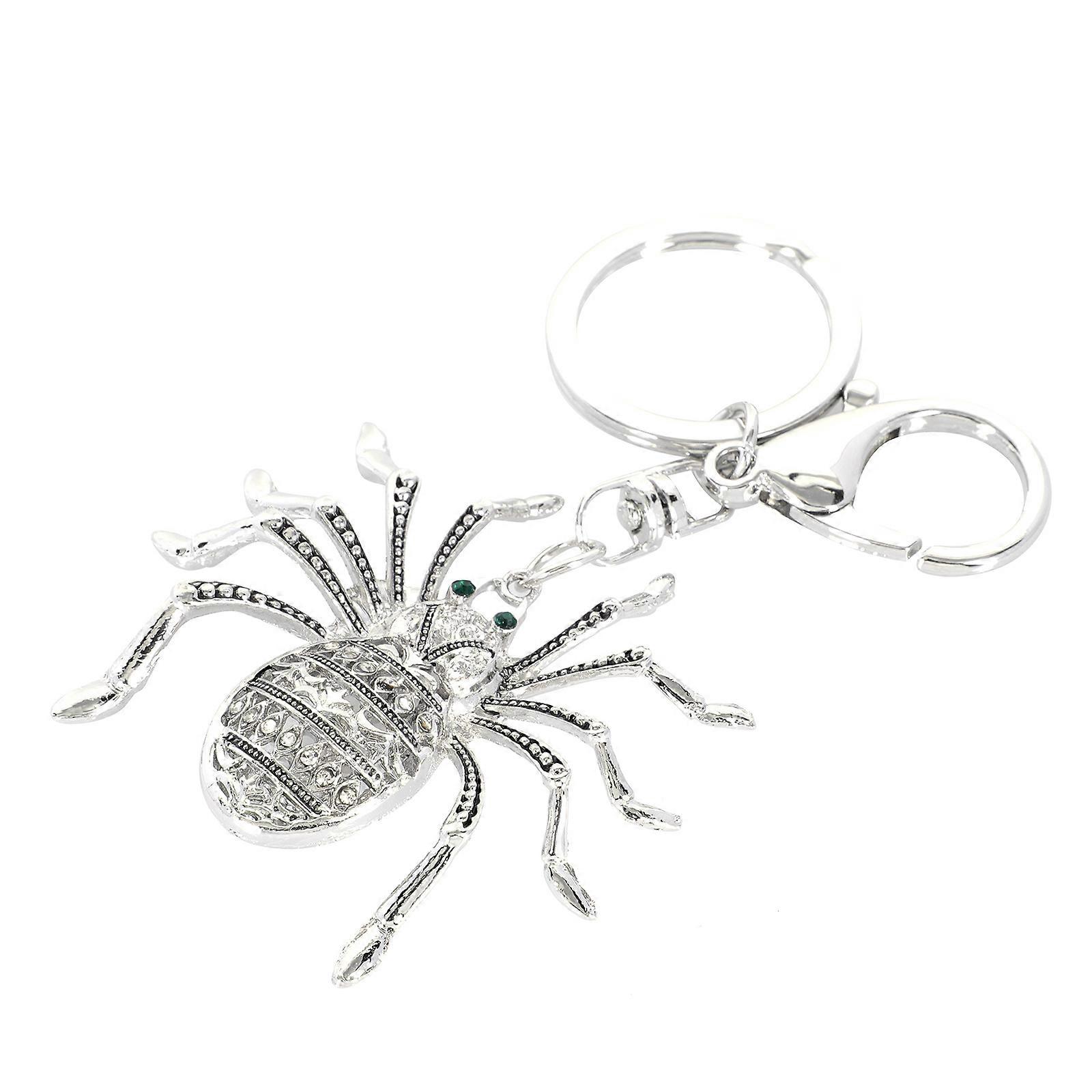 1pc Creative Spider Shape Keychain Pendant Unique Rhinestone Key Charm