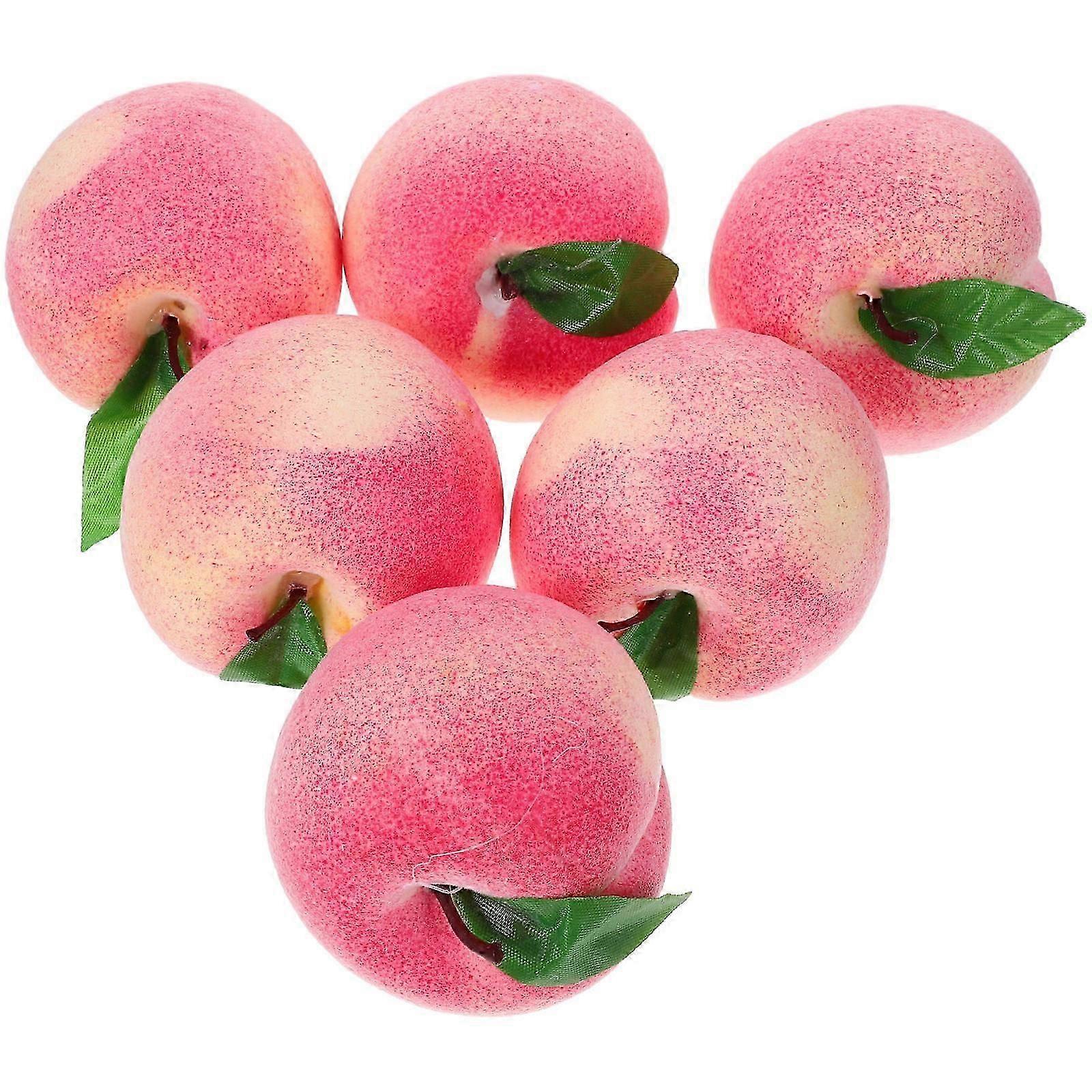 Decor Artificial Peach Model for Decor 6Pcs Foams Material