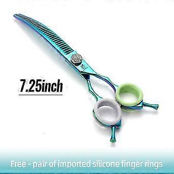 Curved Pet Thinning Shears 7.25" - Professional Grooming Scissors For Dogs And