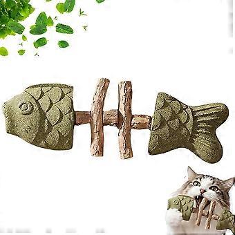 2026 New Creative Fish Bone Cat Dental Chew Toy -Natural Catnip & Silvervine Teeth Cleaning Stick, Fix Cat Dental Health, Durable Wooden Feline Tooth 