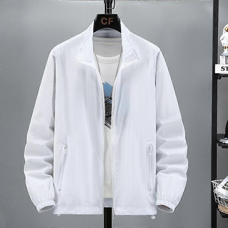 Men's Summer Thin Section Plus Size Sunscreen Jacket Daily Solid Color Lightweight Simple Jacket