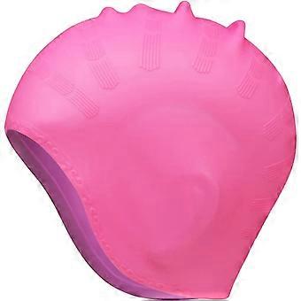 Silicone Swimming Cap for Long Short Hair Elastic Swim Hats,Pink