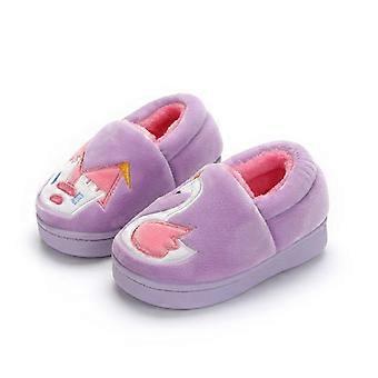 Antislip Winter Children's Home Slippers Unisex Printing Pluche SlippersPaars, 18-19