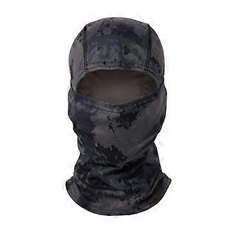 Dww-A schwarze Outdoor-Reitmaske mit farbigen Punkten, geeignet zum Wandern, Bergsteigen, als Sonnenschutz, kältebeständig, schweißabweisend und schnelltrocknend
