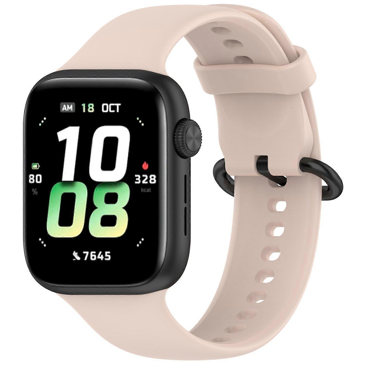 For Honor Watch 5 Solid Color Design Clasp Soft Silicone Replacement Band Pink