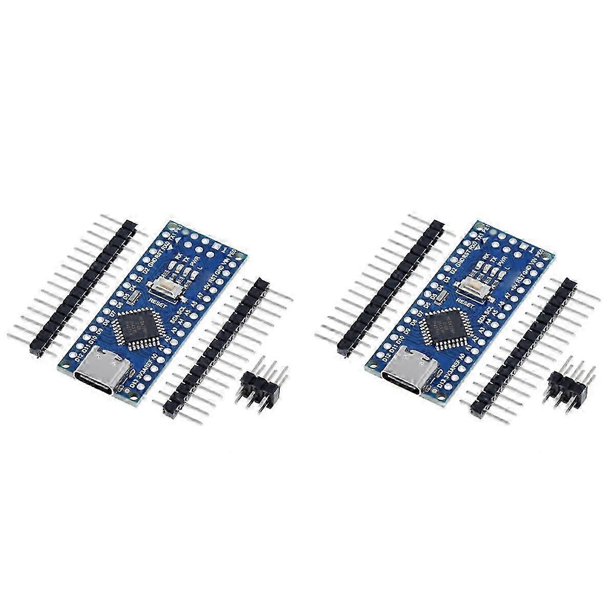2Pcs compatible withType-C Nano Board V3.0 with PIN Headers Compatible with Electronics Development Board ATMEGA328P