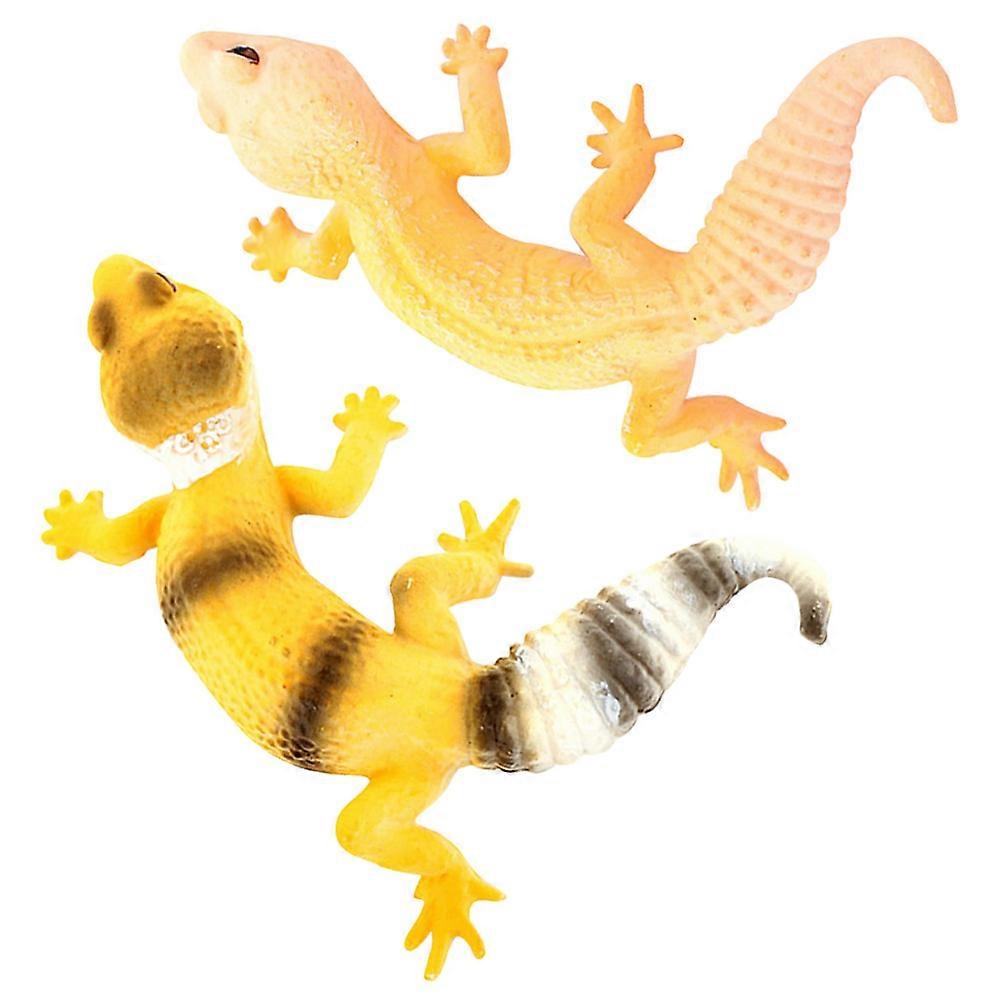 2pcs Simulation Small Lizard Figurine Lizard Figure Lizard Toy Simulation Animal Model Prank Props