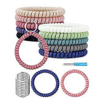 10Pcs Stretchable Wrist Keychain Bracelet, Flexible Spiral Coil Key Ring Wristlet, Retractable Key Holder