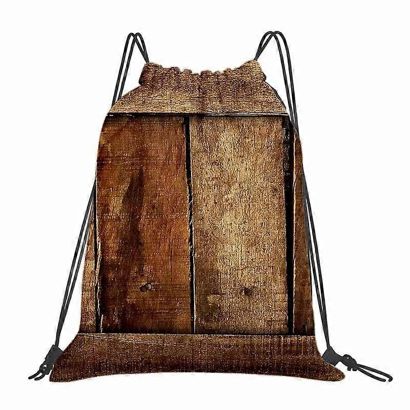 Sac à dos rustique à motif de planches de bois (1 pièce), en tissu Oxford résistant, portable, multipoches, idéal pour la salle de sport, les voyages et le sport - Cqazw