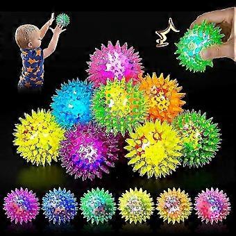 LED Hedgehog Balls 6.5cm Multicolor Flashing Bouncy Toys for Kids Dogs Sensory Fidget Stress Relief Party Festival Activity Toy Gift