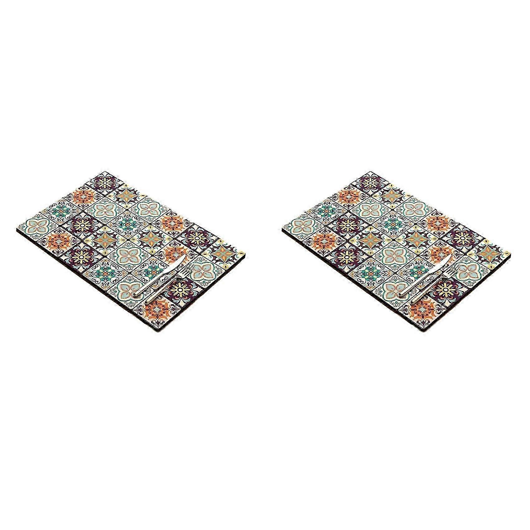 2X Retro Quick-Drying Water-Draining Mat compatible with Kitchen Bar Countertops