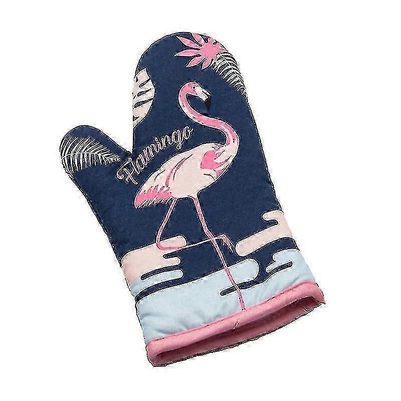Flamingo Pattern Microwave Gloves High Temperature Resistant Oven Gloves Pot