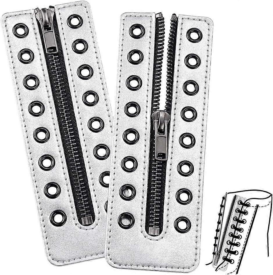 2Pcs PU Zipper Accessories Silver 160x55x3mm