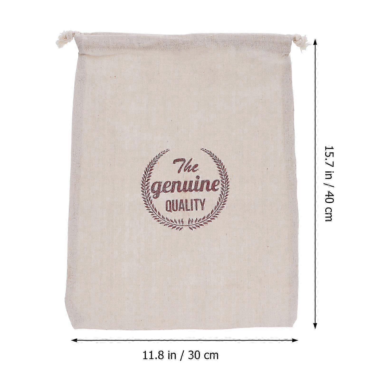 1Pc Linen Bread Bag Reusable Drawstring Bag Homemade Bread Storage Pouch