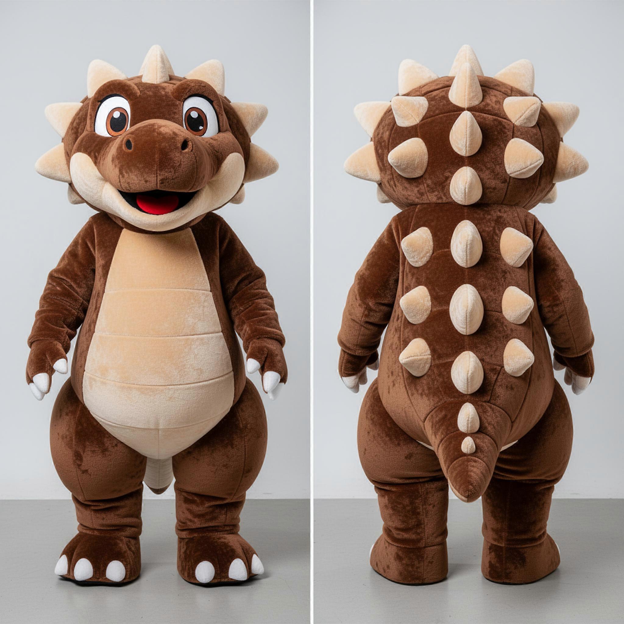MASTICOT Brown Scaled Ankylosaurus Mascot