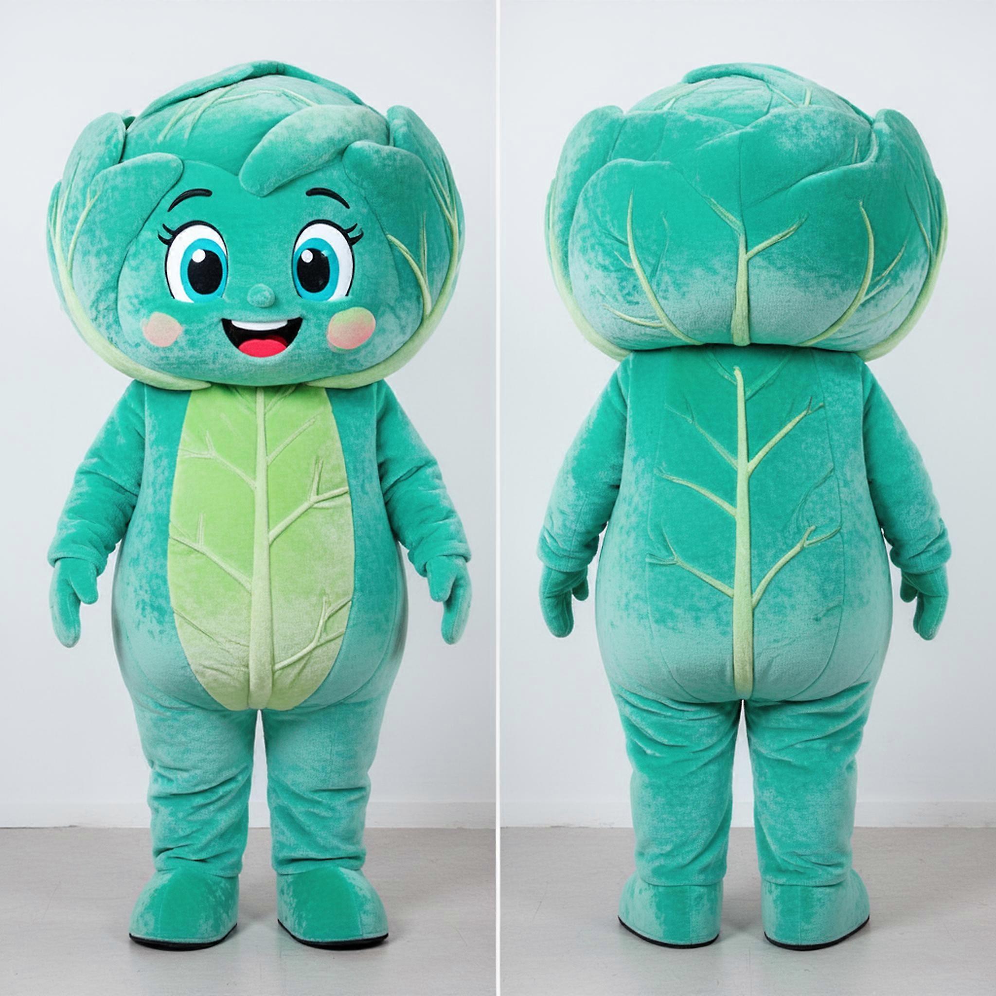 MASTICOT Turquoise Rounded Cabbage Mascot