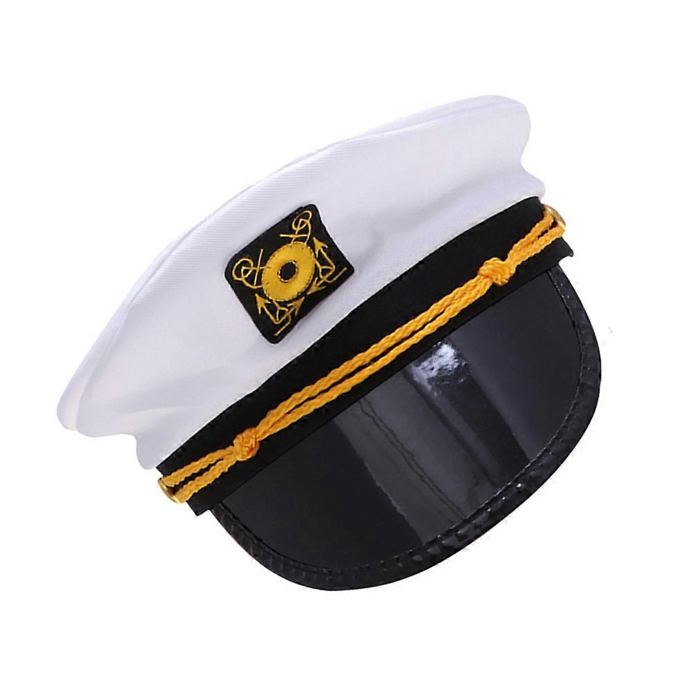White Captain Hat for Decoration Performance Dance Hat