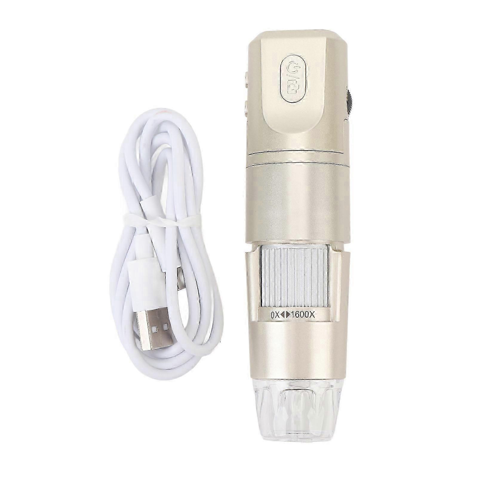 Wireless 1080P Digital Microscope 1600X 8 LED Lights for Android Windows macOS