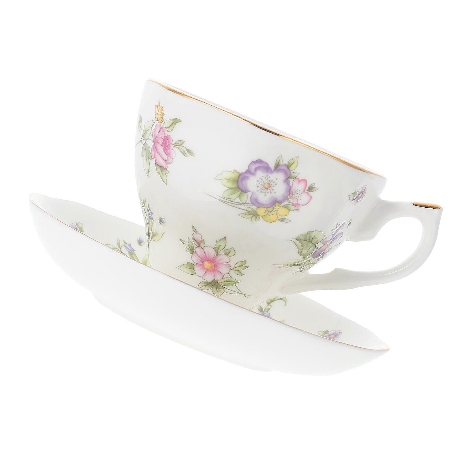 Coffee Cup Set Ceramic Tableware for Beverage Drinking 1Set White Saucer