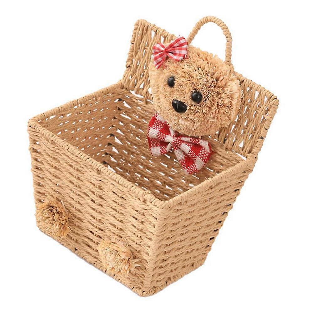 Multifunctional Wicker Basket Cartoon Bear for Storage Use 3Pcs