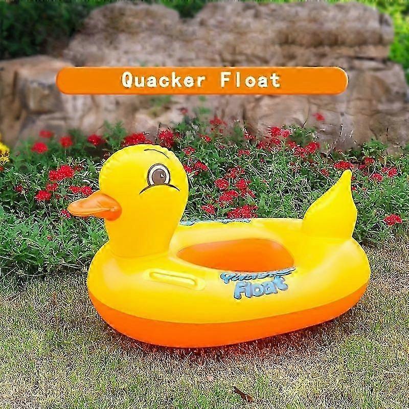 Inflatable Duck Pool Float, Quacker Float Swim Ring with 2 Handles, PVC Float for Pool Lake Beach Outdoor Fun
