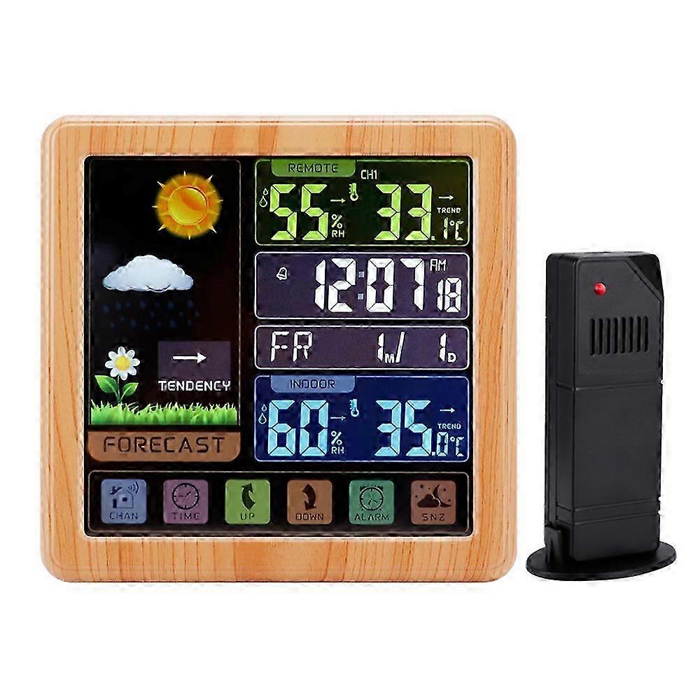 Wireless Indoor Outdoor Weather Clock With Touchscreen
