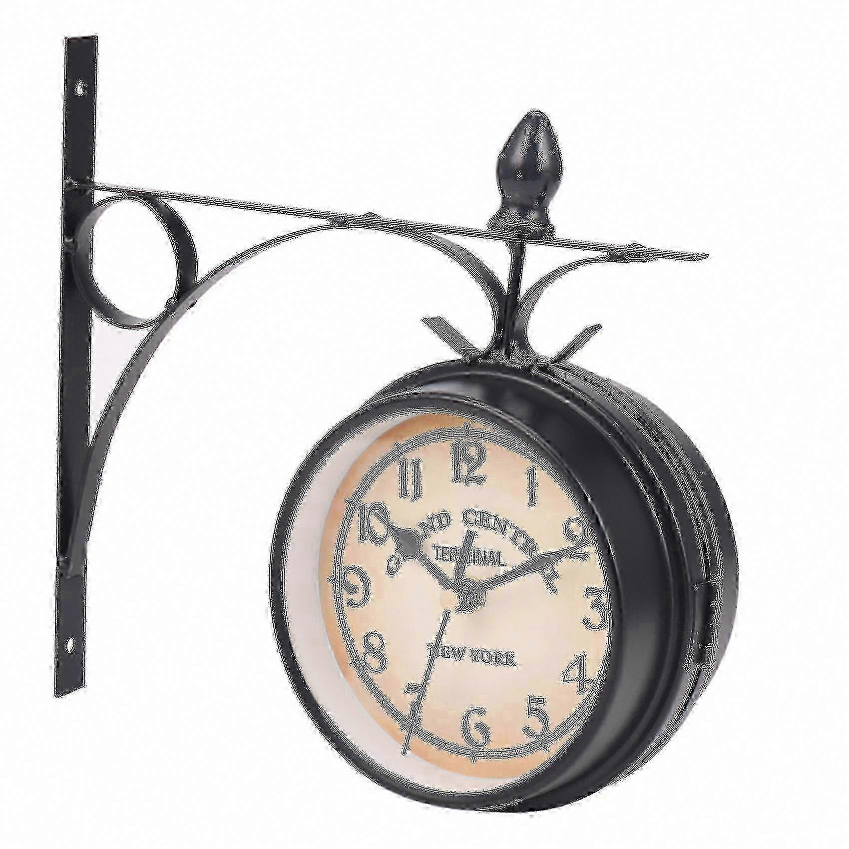 Iron Double-Sided Analog Clock