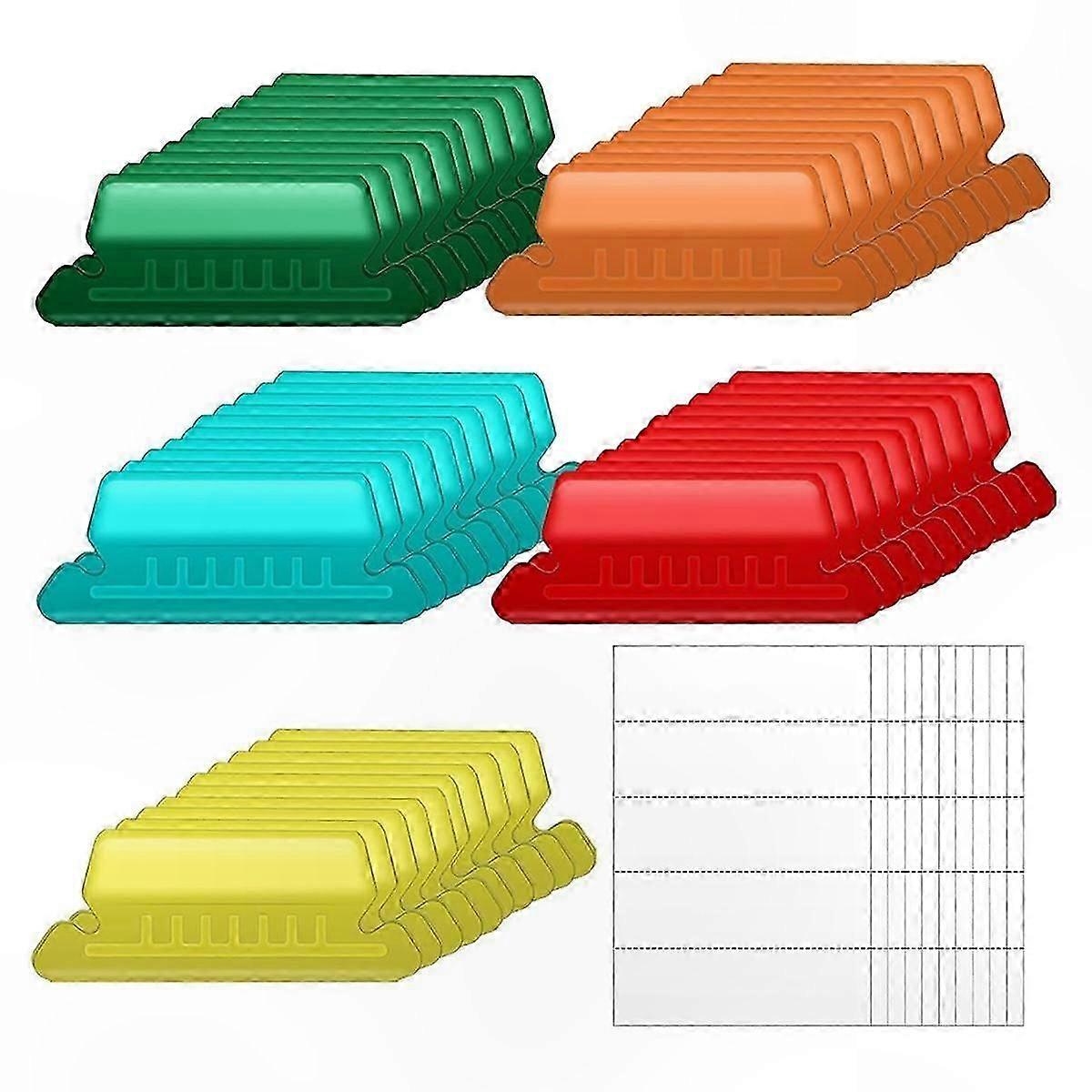 50 Pack Hanging File Folder Labels with Inserts, 2 Inch Size for Organizing Files and Documents