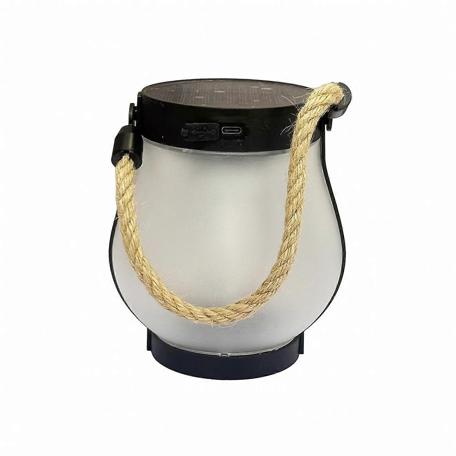Solar Lanterns Compact Lantern with Rope Handle Decorative for Pathway