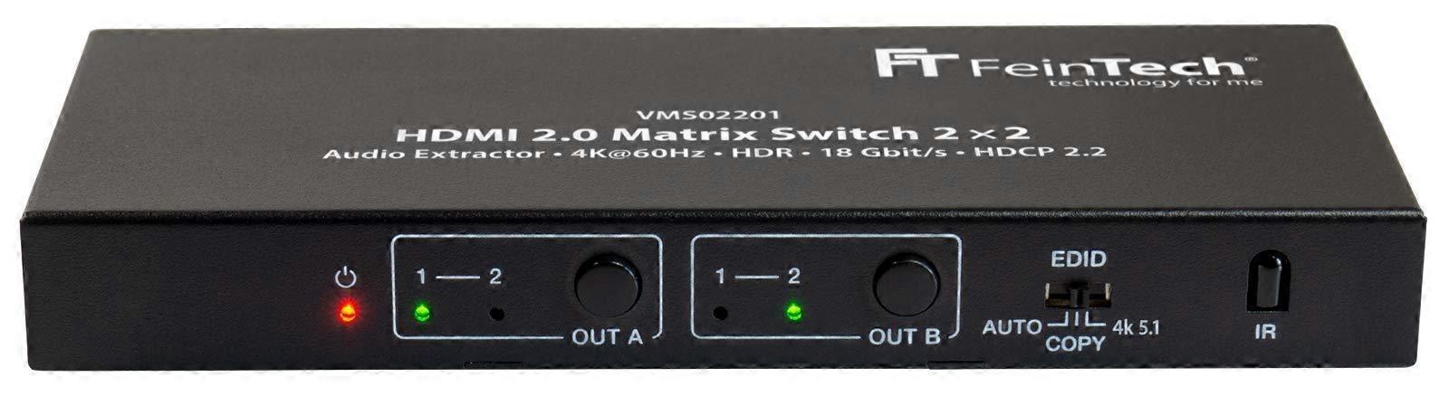 HDMI 2.0 Matrix Switch 2x2 met Audio Extractor 4K HDR
