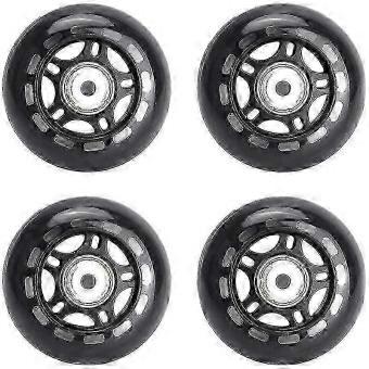 4-pack inlineshjul för inomhus/utomhus, reservhjul med kullager, 70 mm, svart