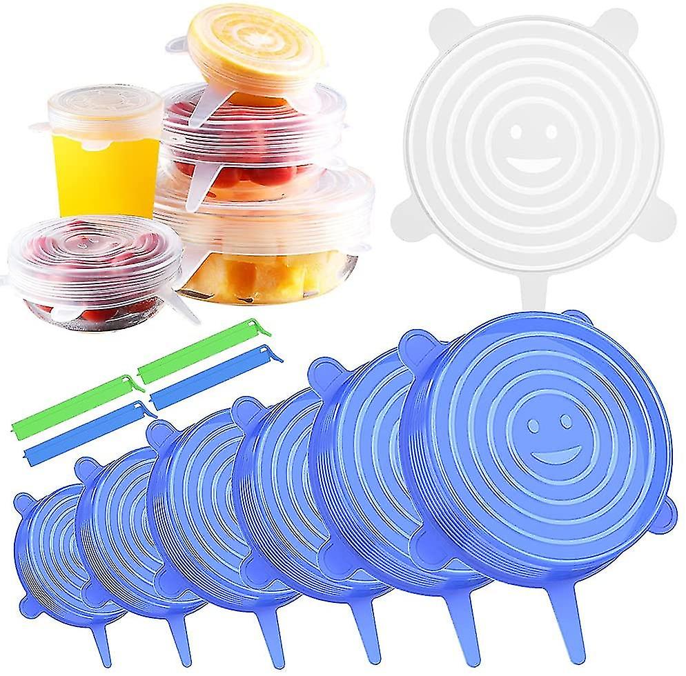 6pcs différentes tailles Extensible Silicone réutilisable Silicone Stretch Lids