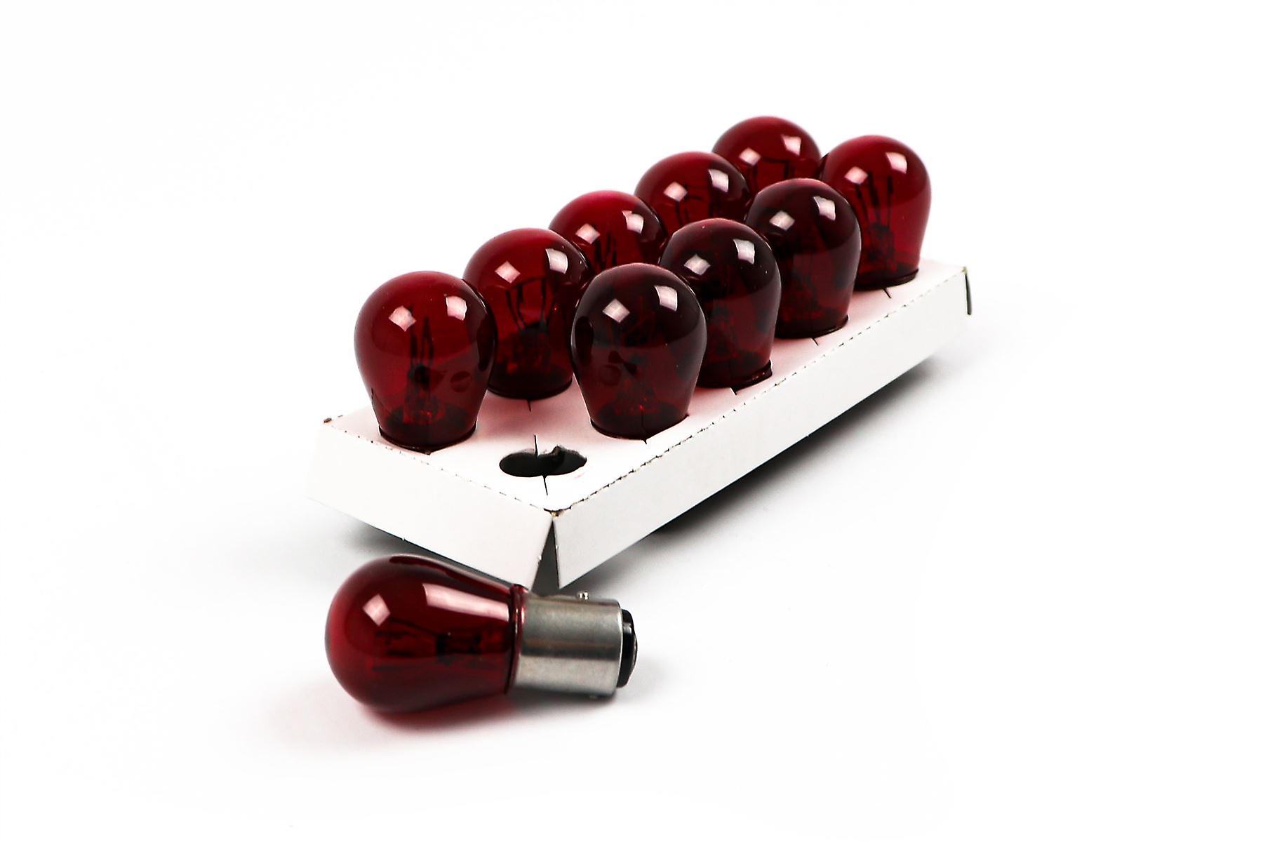 PR21/5W Red X10 Rear Light Bulb Bay15D