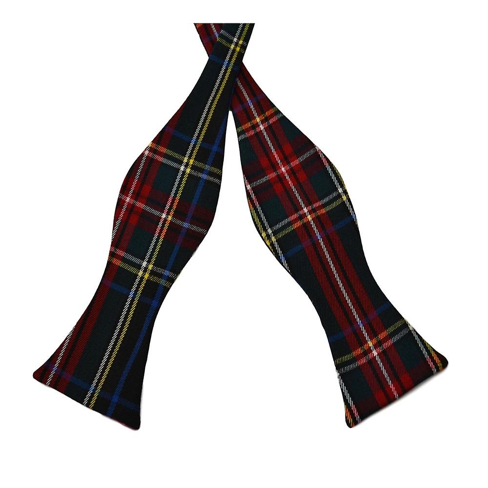 Dark Green Tartan Check Self-Tie Bow Tie
