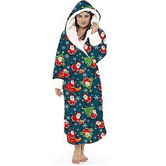 Women Christmas Printed Dressing Gown Xmas Bathrobe Winter Warmer Fleece  Lined Fluffy Nightwear Robe Coat V1 | Fruugo DE