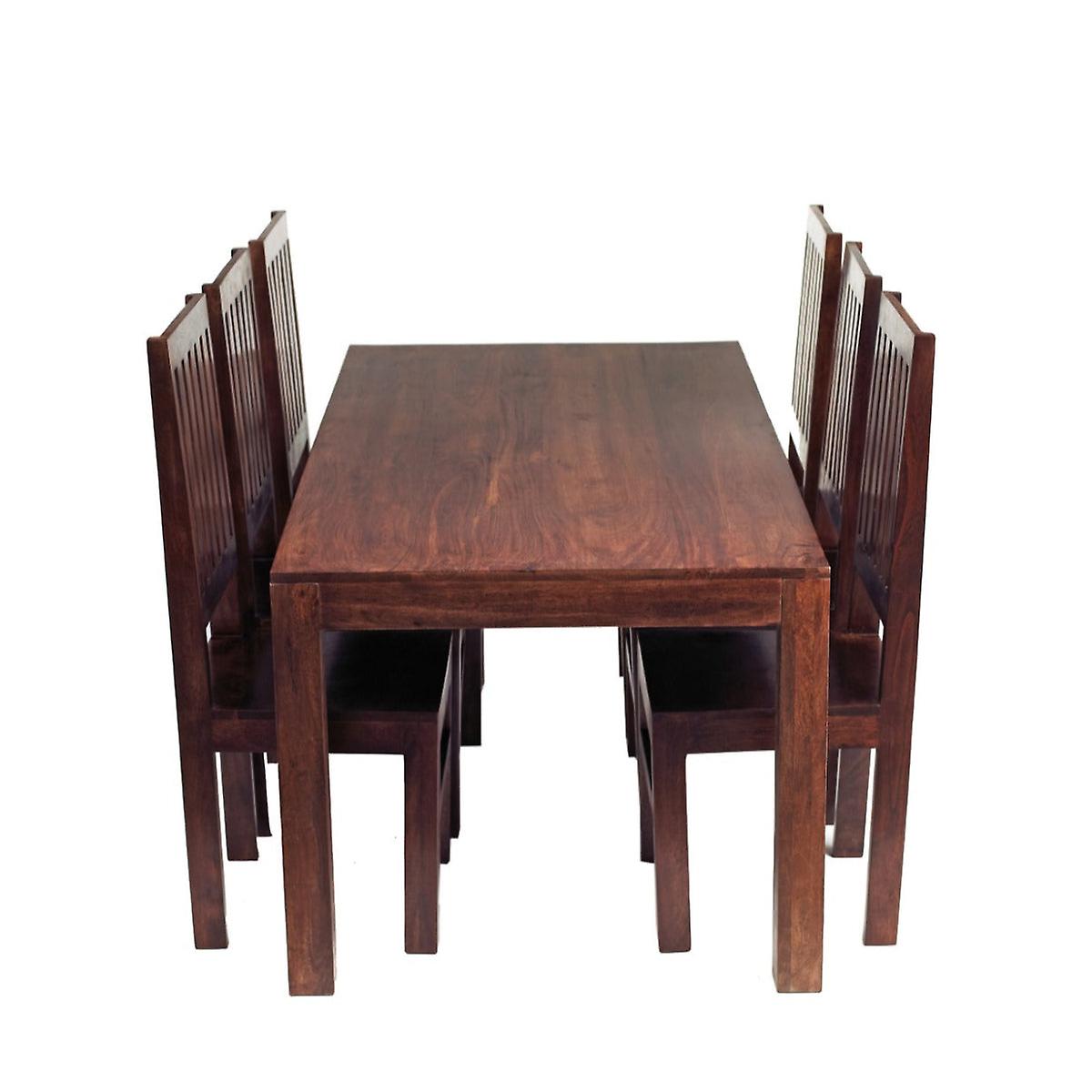 Mitzi Mango 6 Ft Dining Set With Wooden Chairs