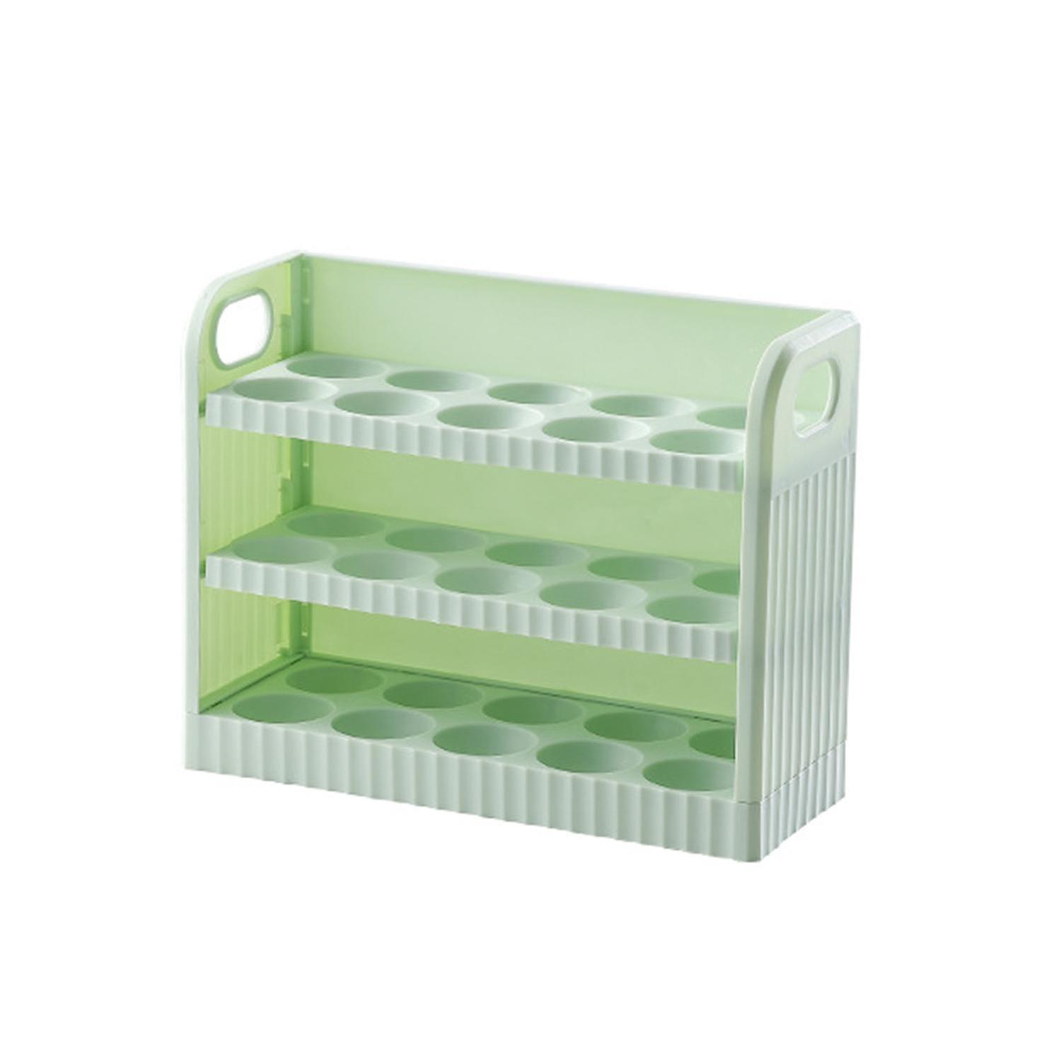 Egg Rack Take with Handle Reversible Storage Plastic Creative Eggs Storage Box for Refrigerator