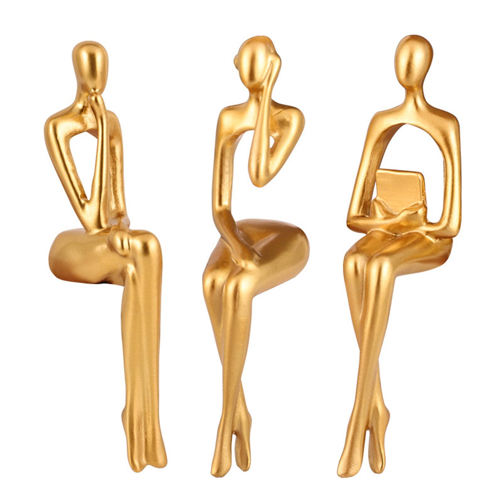 Abstract Sitting Posture Character Statue Stable Bottom Delicate Home Ornaments For Entryway Office Home Decor